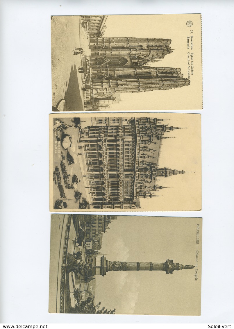 Beau Lot De 13 Cartes Postales De Bruxelles - Sets And Collections