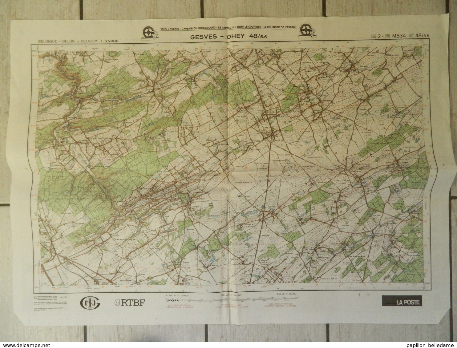 GESVES - OHEY : Carte Topographique  IGN - Cartes Topographiques