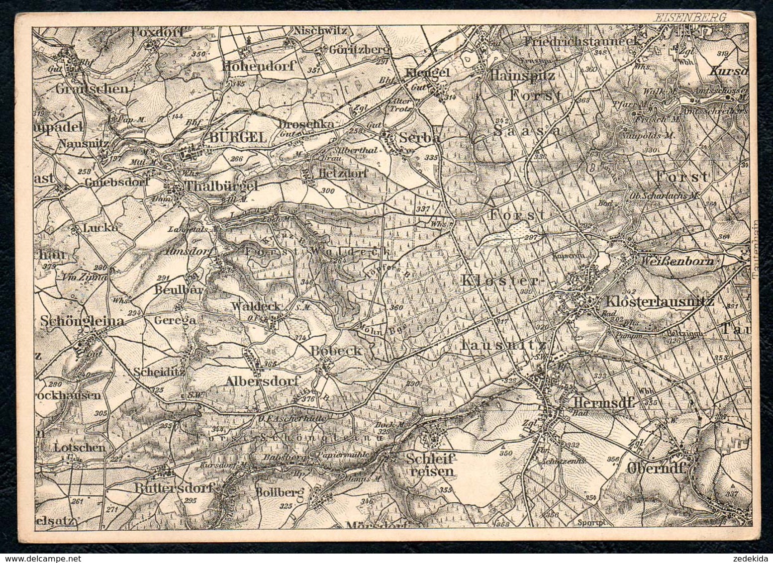 B6609 - Eisenberg Umgebungskarte Landkarte - Karl Sasse Düsseldorf - Wanderpostkarte - Eisenberg