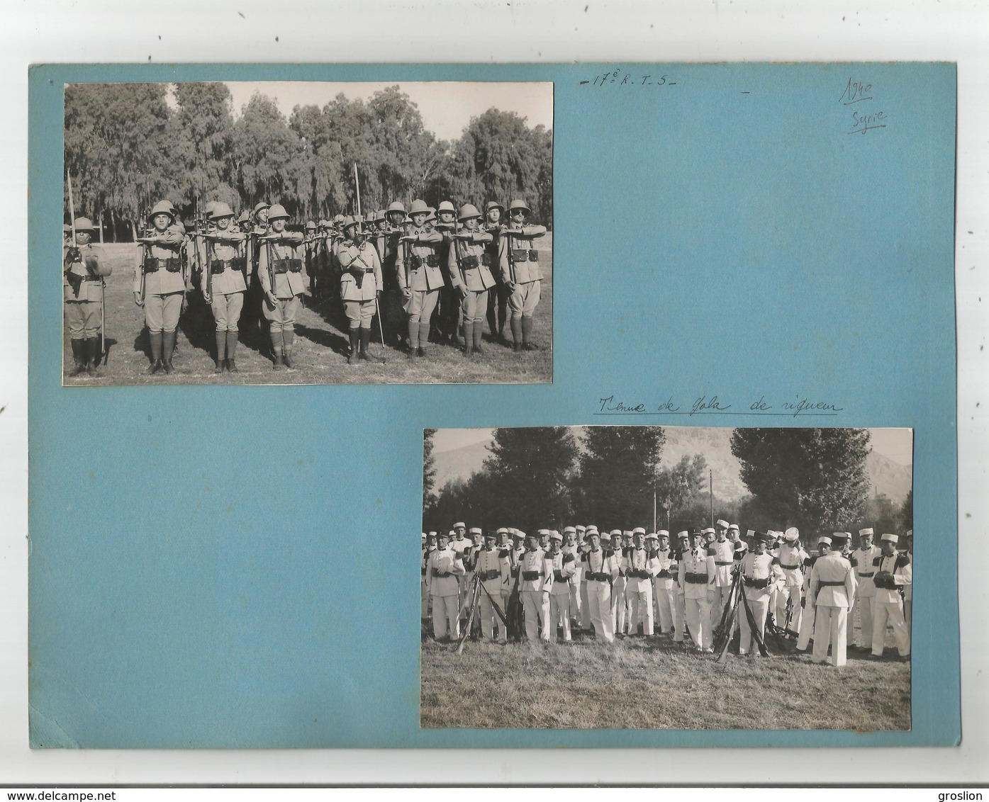 DAMAS (SYRIE) 1940. 6 PHOTOS TROUPES FRANCAISES .LEGION 1 ET 6 EME R E I. 17 E REGT TIRAILLEURS SENEGALAIS . 1ER SPAHI . - Guerre, Militaire