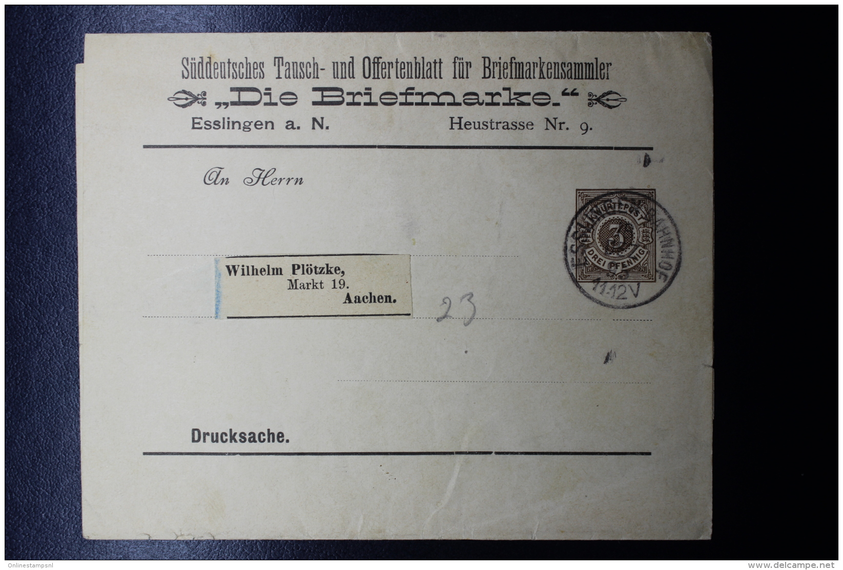 Württemberg  3 X Streifband, Privatdrücken - Postal  Stationery