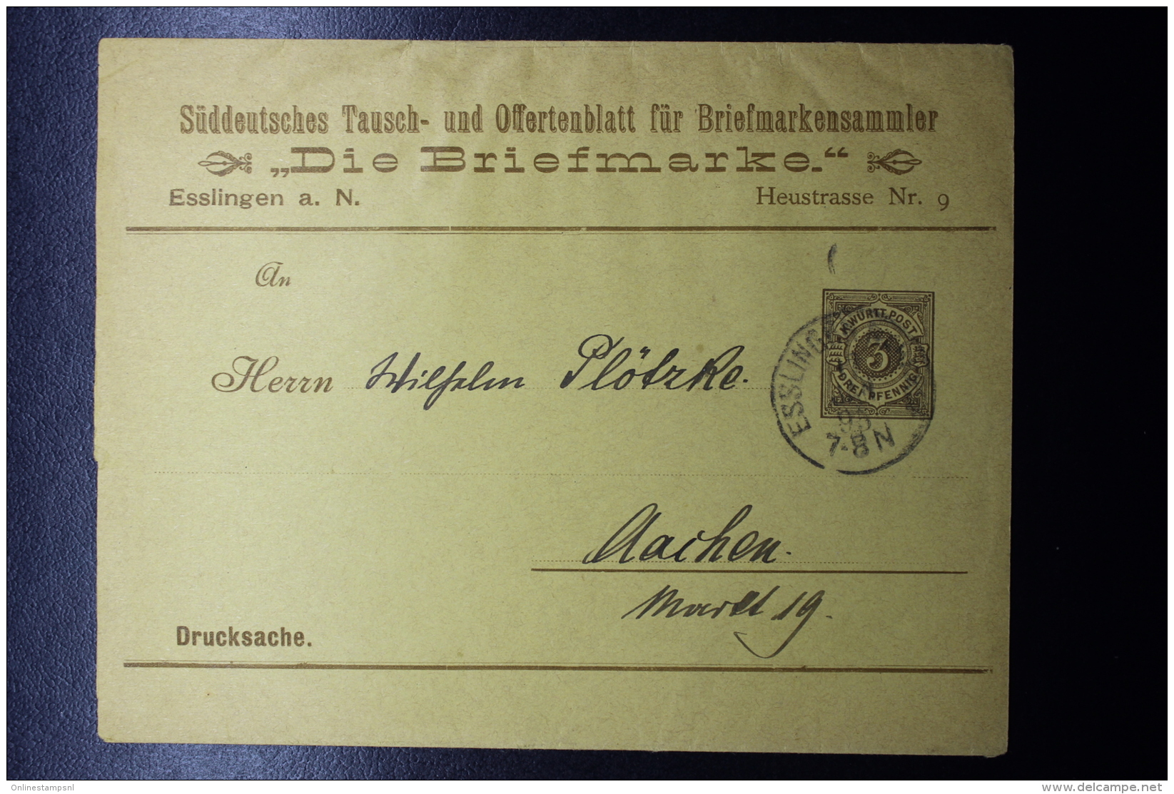 Württemberg  2 X Streifband, Privatdrücken - Postal  Stationery