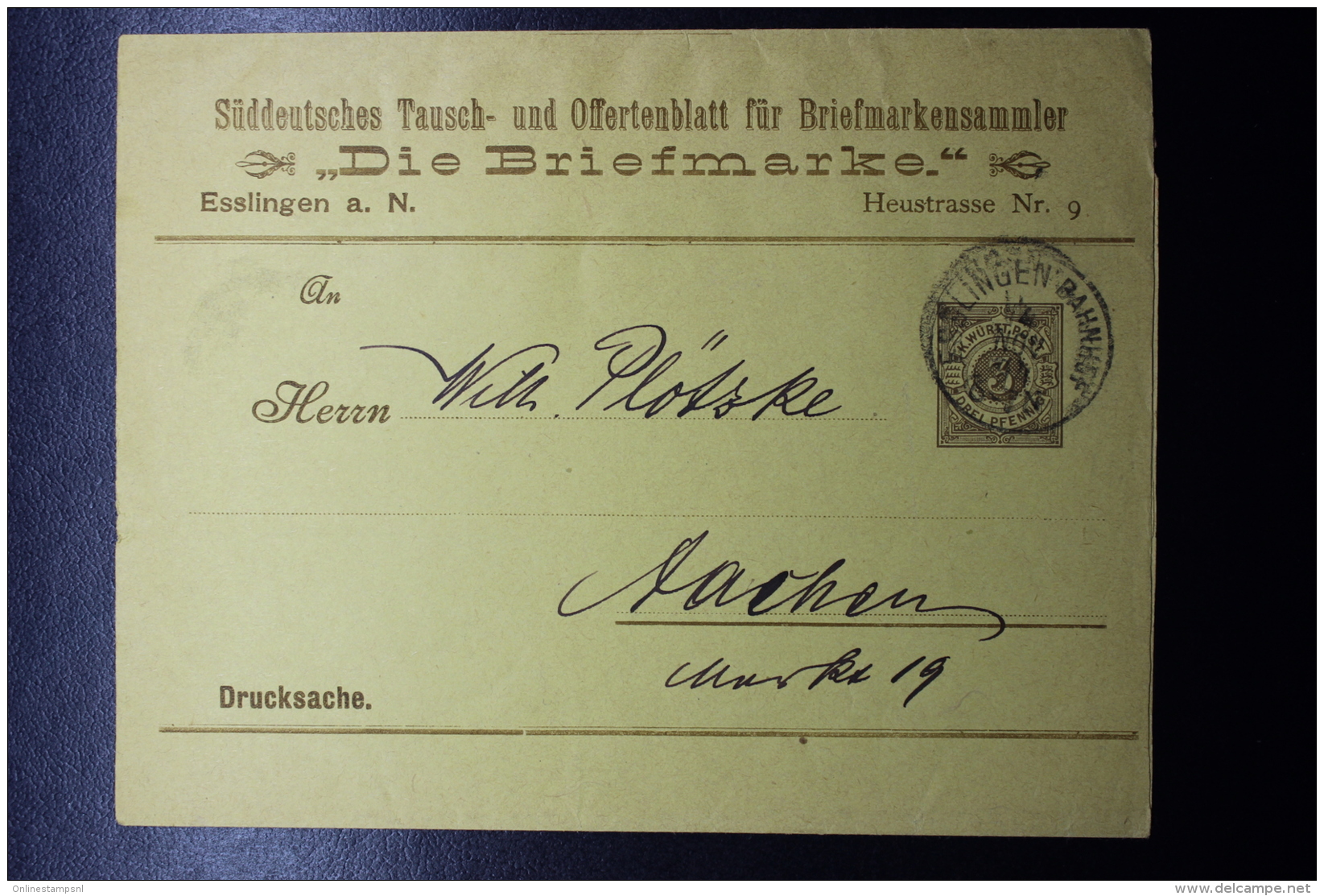 Württemberg  2 X Streifband, Privatdrücken - Postal  Stationery