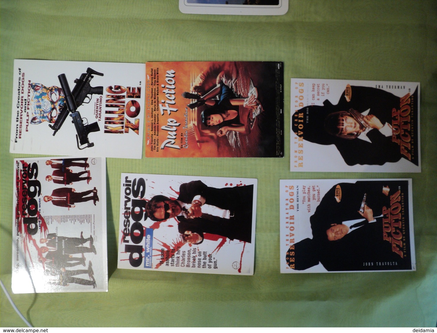 LOT DE 6 CPM CINEMA QUENTIN TARANTINO. 2 RESERVOIR DOGS / 1 KILLING ZOE / 3 PULP FICTION - 5 - 99 Cartes