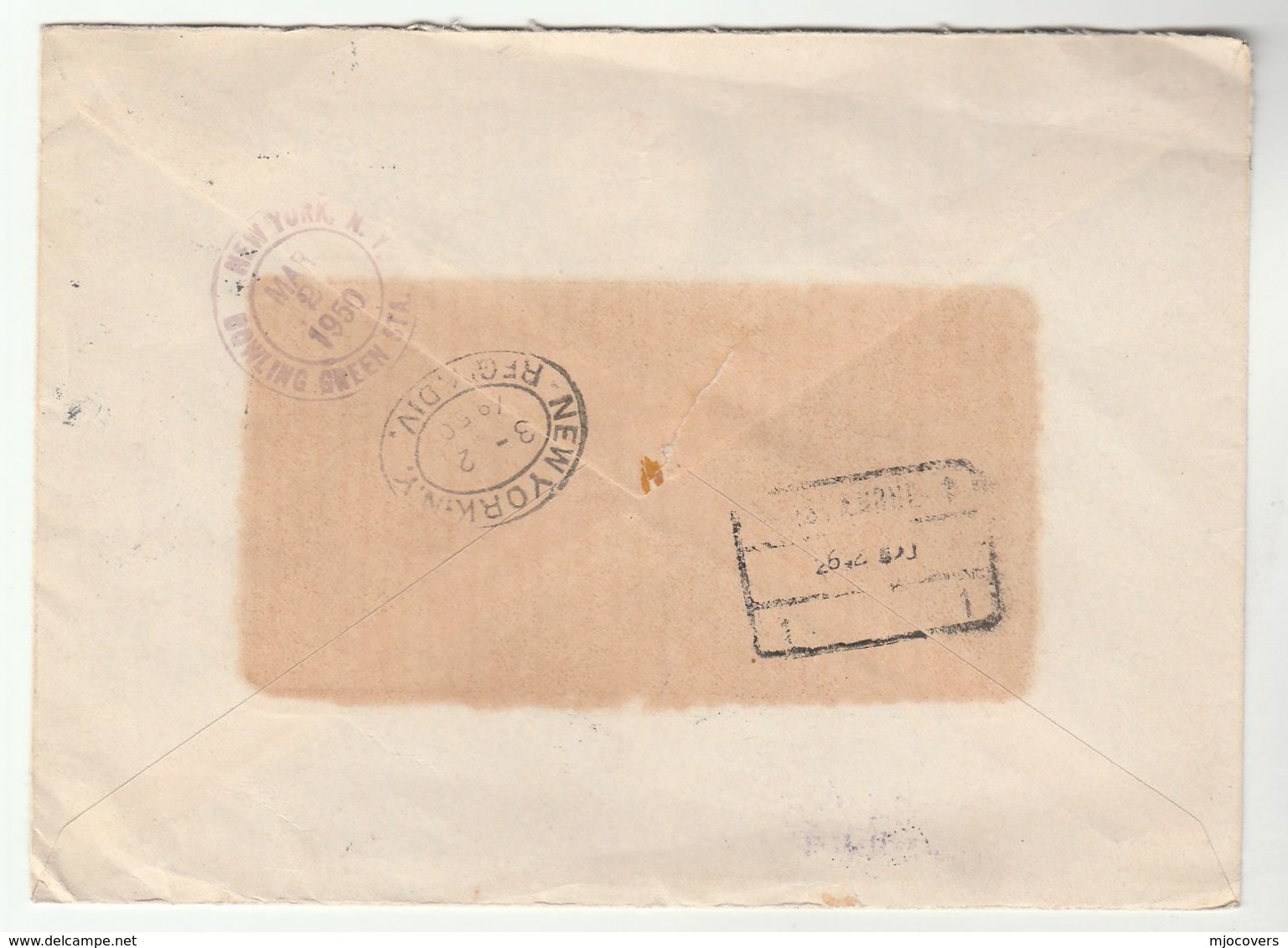 1950 Registered TURKEY Stamps COVER Etibank Ankara To USA Airmail Label Aviation - Covers & Documents