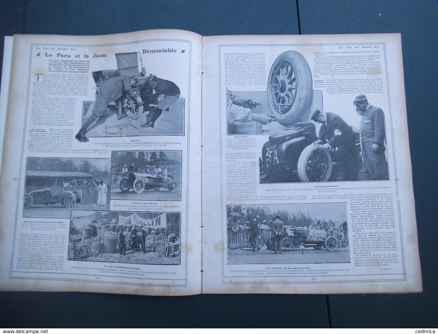 LA VIE AU GRAND AIR N°407 DU 7 JUILLET 1906 ALBERT CLEMENT RENTRE AU GARAGE APRES LA COURSE,SZISZ,TOUR DE FRANCE,PUB PNE - 1900 - 1949