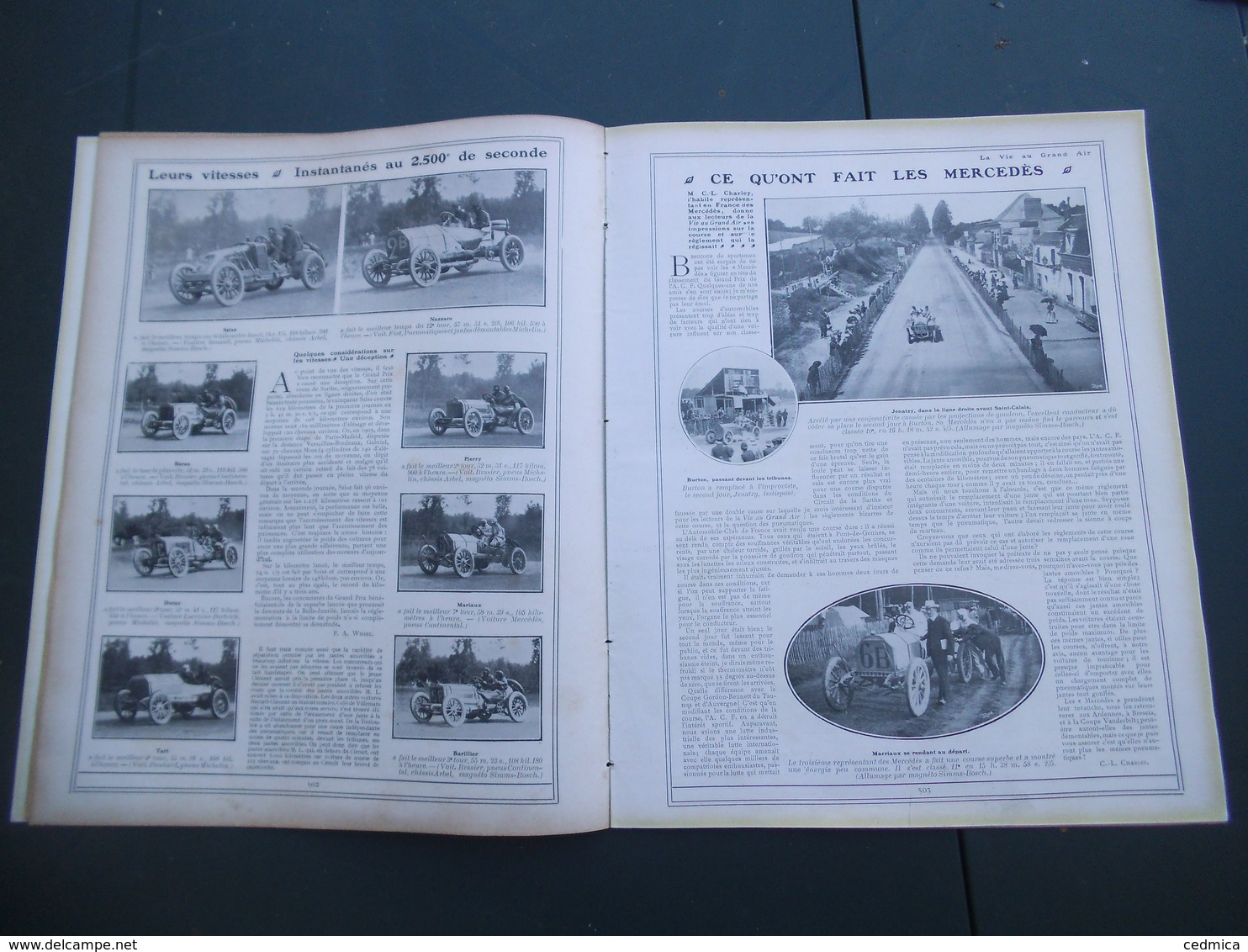 LA VIE AU GRAND AIR N°407 DU 7 JUILLET 1906 ALBERT CLEMENT RENTRE AU GARAGE APRES LA COURSE,SZISZ,TOUR DE FRANCE,PUB PNE - 1900 - 1949