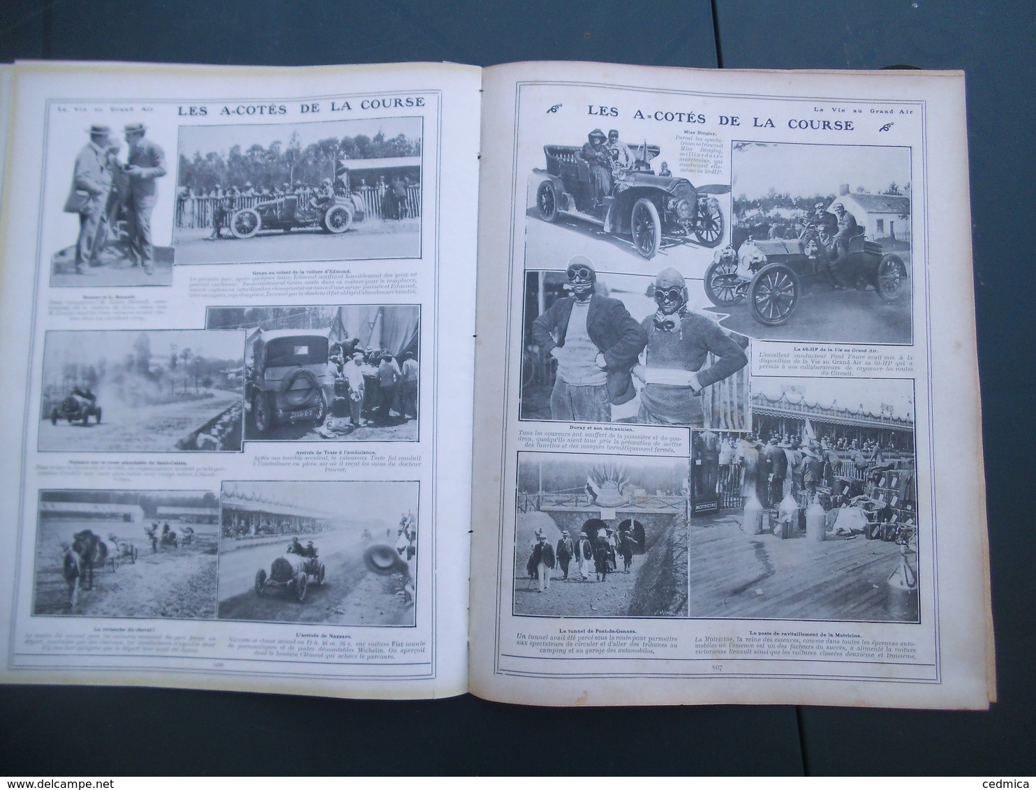 LA VIE AU GRAND AIR N°407 DU 7 JUILLET 1906 ALBERT CLEMENT RENTRE AU GARAGE APRES LA COURSE,SZISZ,TOUR DE FRANCE,PUB PNE