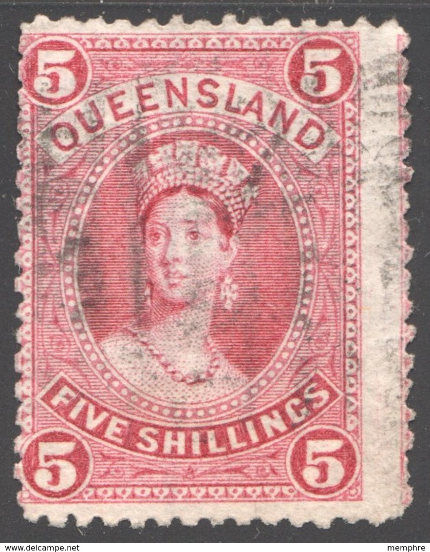 Queen Victoria  LARGE SIZE 5/- THIN PAPER SG 154 - Gebruikt