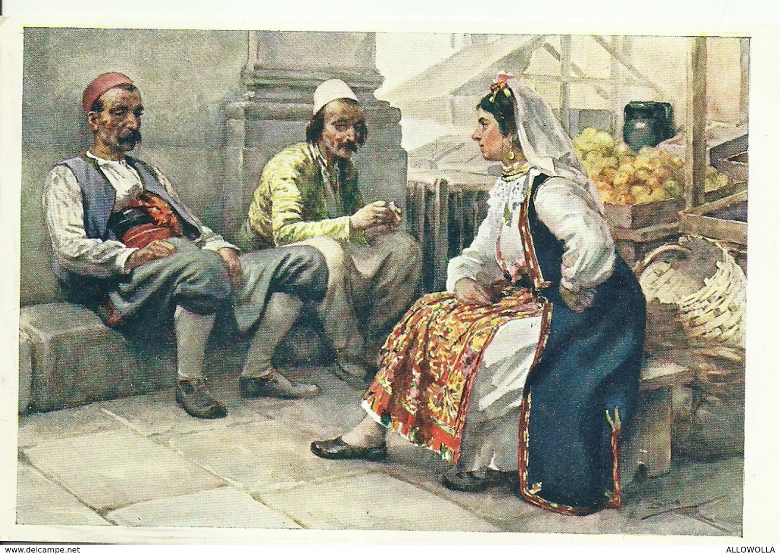 993 " COSTUMI AL MERCATO DI DUBROVNIK " CARTOLINA POSTALE ORIG.  NON SPED. - Costumi