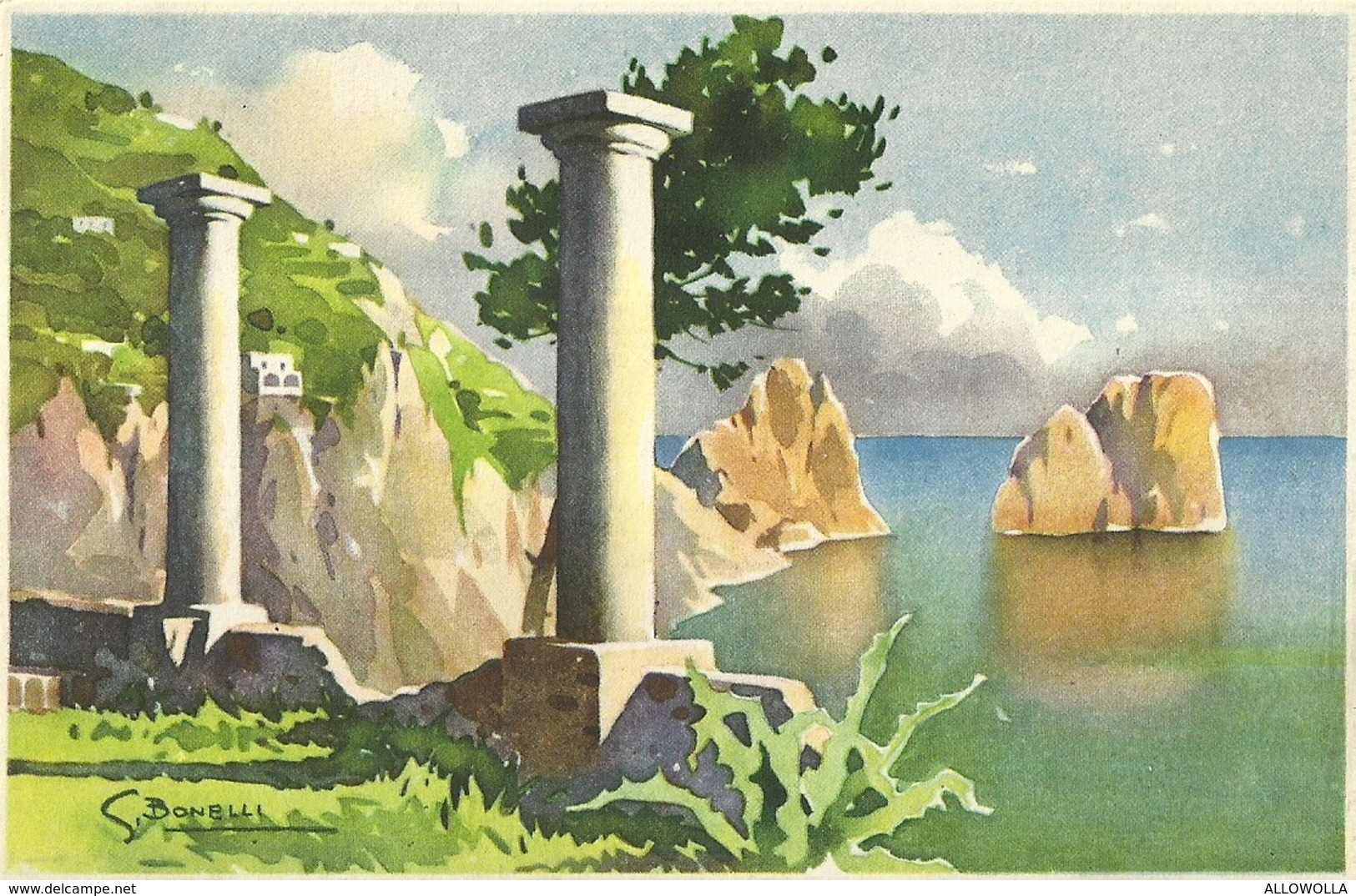 996 " CAPRI - FARAGLIONI ILLUSTRATI DA S. BONELLI " CARTOLINA POSTALE ILLUSTRATA  ORIG.  NON SPED. - Altri & Non Classificati