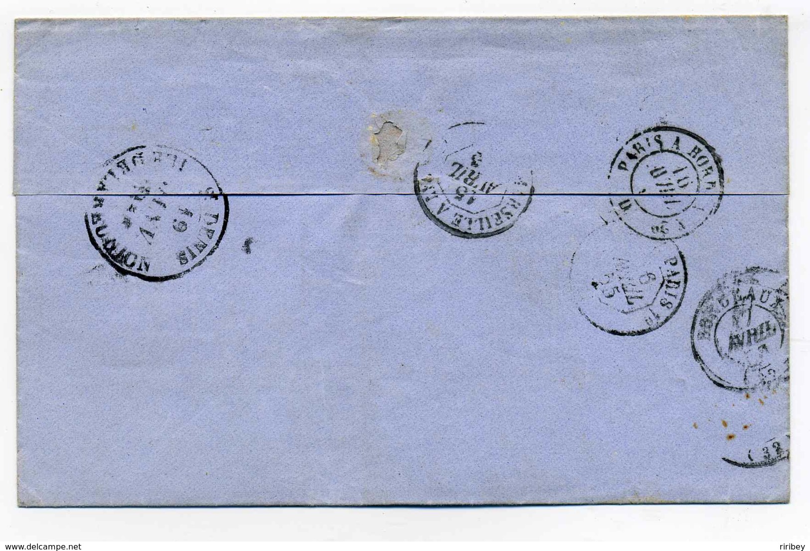 Lettre De St Denis De La Réunion + Cad COLONIES FRANCAISE Par MARSEILLE / 1850 - 1849-1876: Classic Period