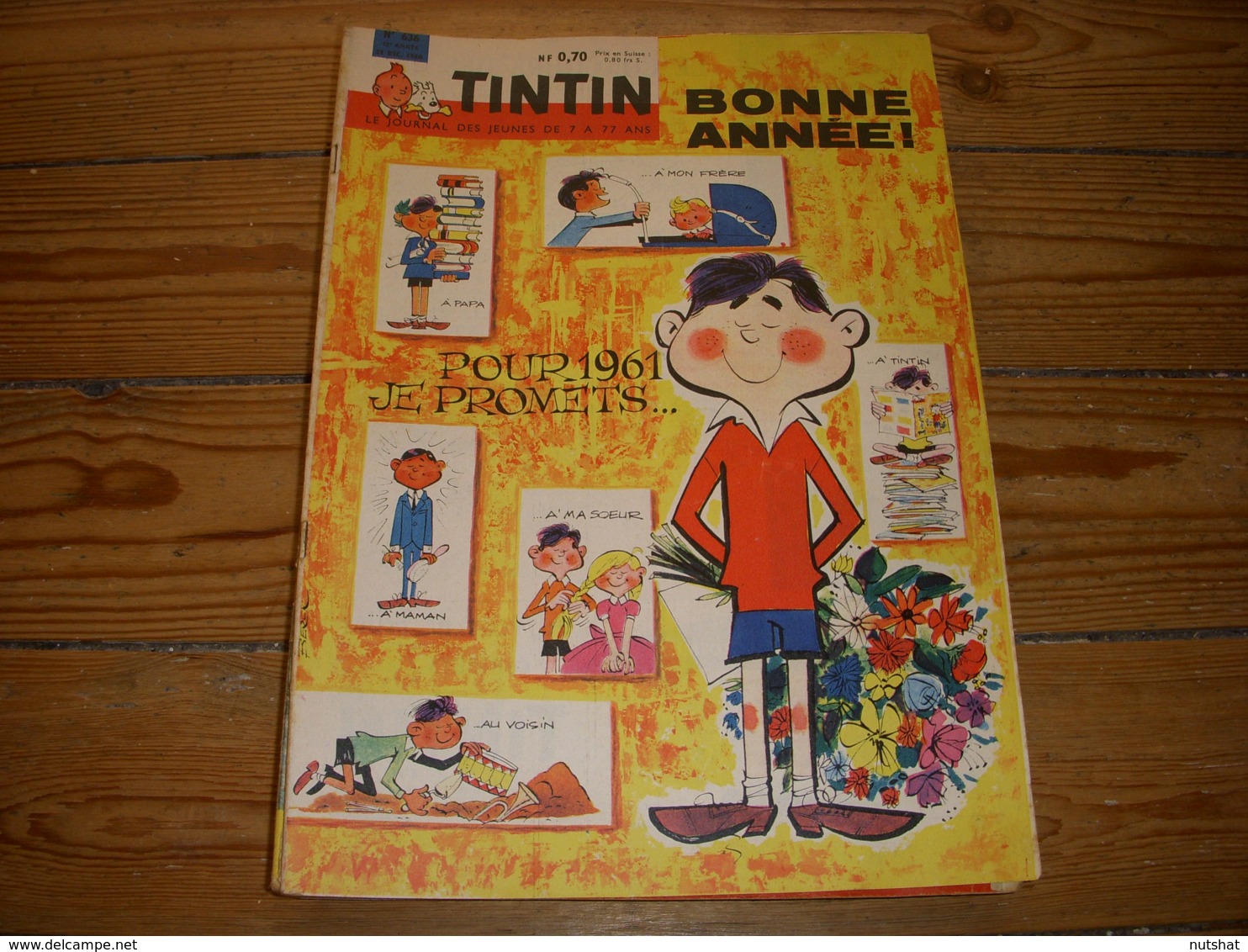 TINTIN 636 29.12.1960 CALENDRIER 1961 CINEMA ALAMO CYCLISME Roger RIVIERE - Tintin