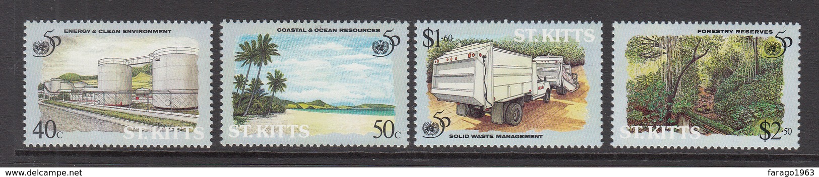 1995 St.Kitts UN Green Energy Forests Trucks    Complete Set Of 4 MNH - St.Kitts E Nevis ( 1983-...)