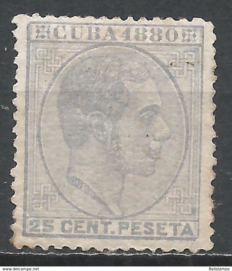 Cuba 1880. Scott #91 (M) King Alfonso XII - Cuba (1874-1898)