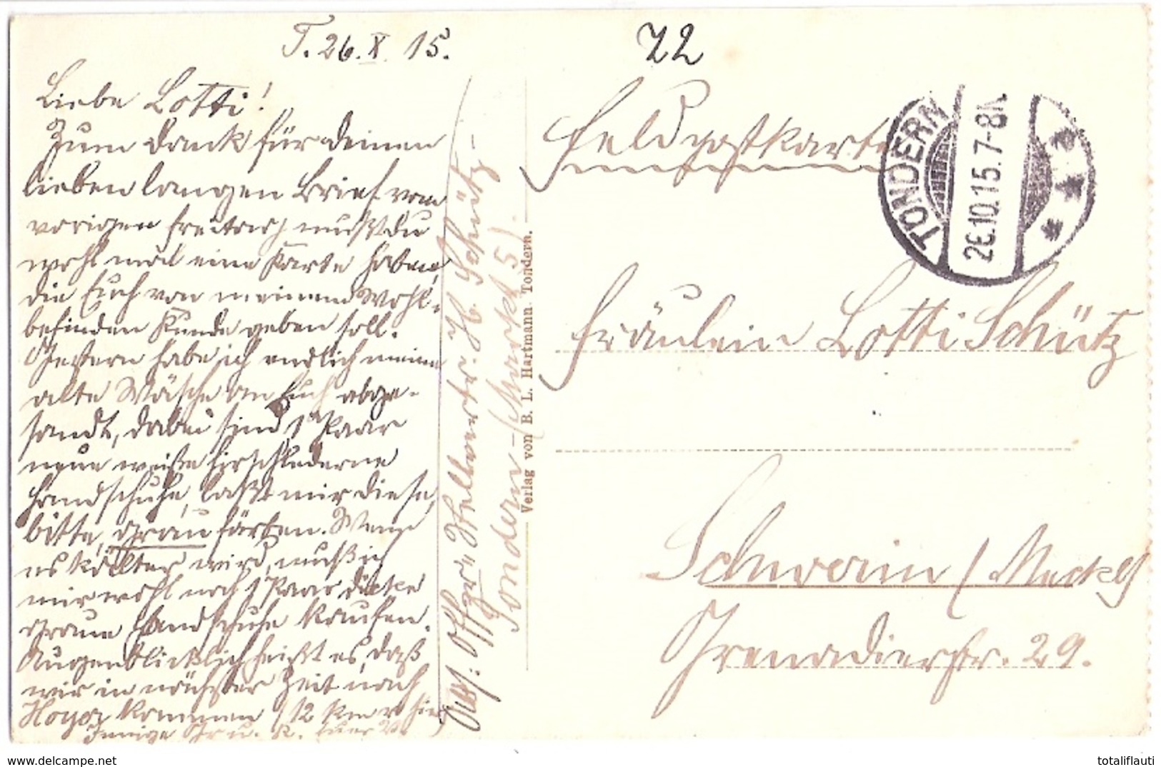 TONDERN Nordschleswig Breite Straße 28.19.1915 Feldpost Apotheke Geschäfte Belebt Toender Danmark TOP-Erhaltung - Nordschleswig