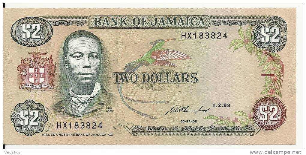 JAMAIQUE 2 DOLLARS 1993 UNC P 69 E - Jamaica