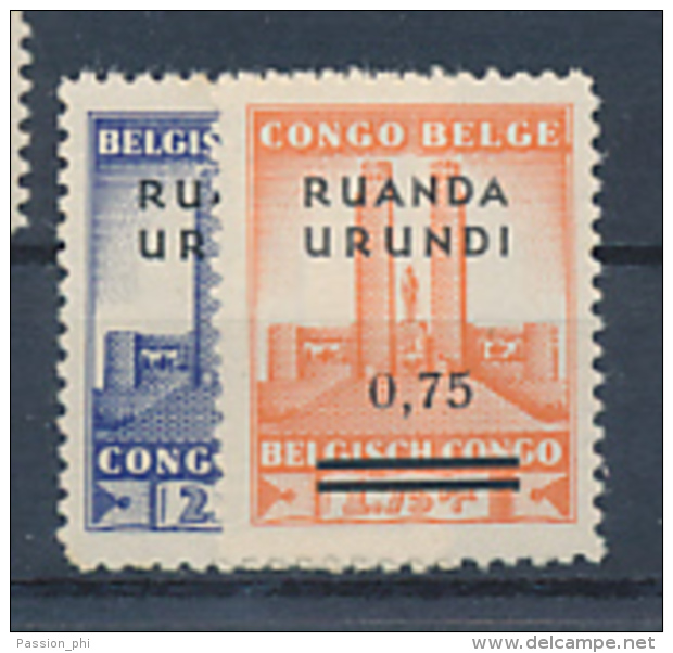 BELGIAN CONGO RUANDA URUNDI 1941 ISSUE  ALBERT 'S MEMORIAL COB 124/125 MNH - Unused Stamps