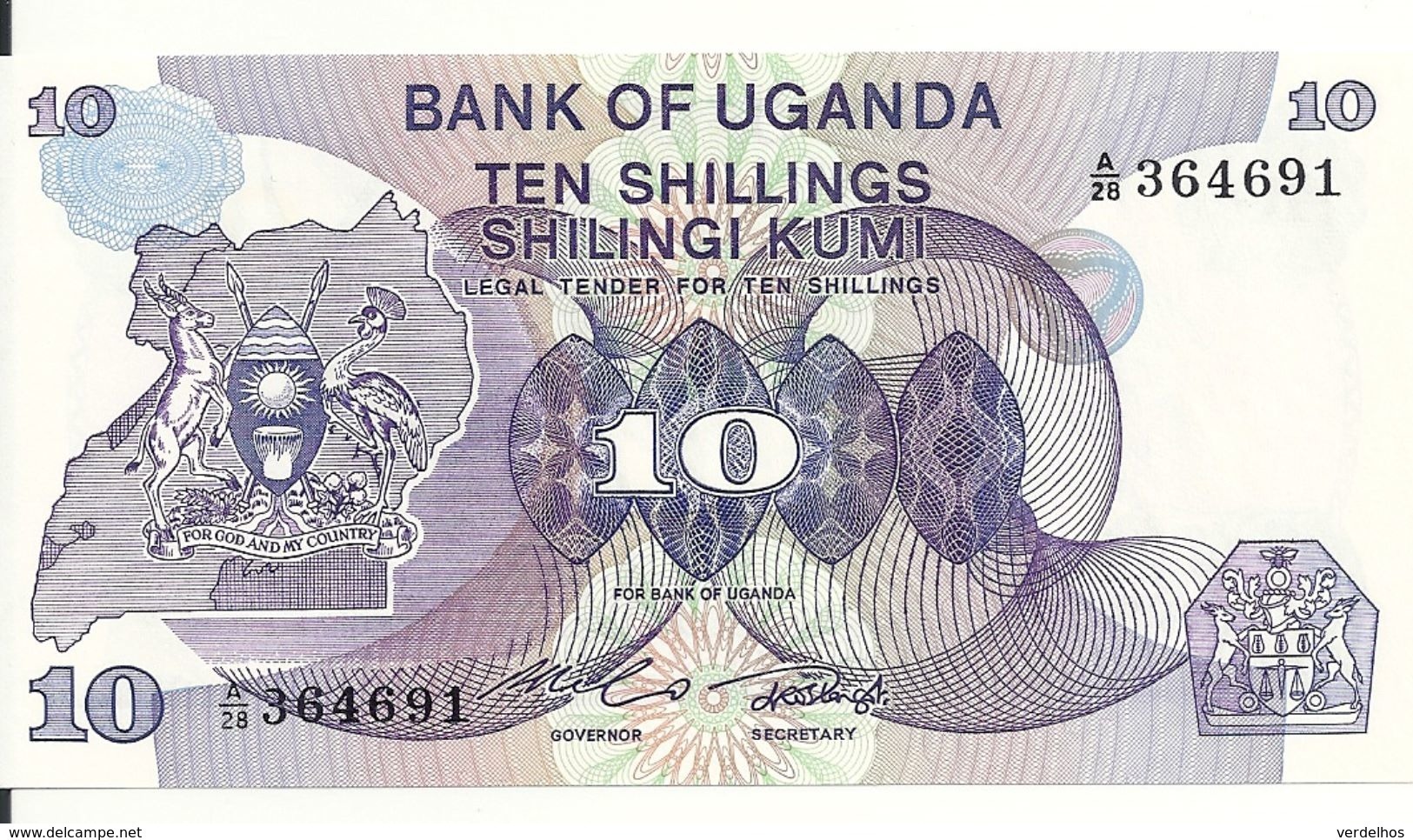 OUGANDA 10 SHILLINGS ND1982 UNC P 16 - Oeganda