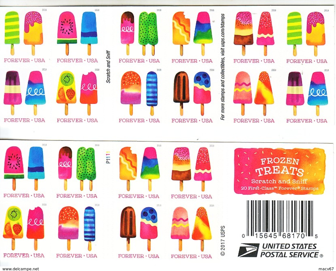 U.S. BOOKLET  FROZEN  TREATS    **  SCRATCH  &  SNIFF - 3. 1981-...