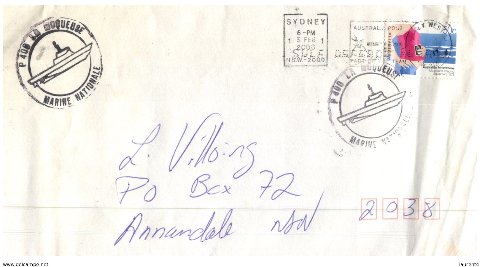 (666) Australia  / France  - 2006  - LA Moqueuse French Navy Ship Visit To Sydney Cover - Militaria