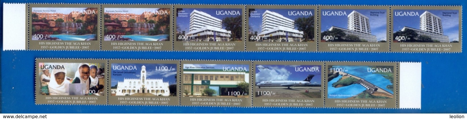 UGANDA Stamps Aga Khan 50th Anniversary Coronation 2008 Se-tenant MNH OUGANDA - Uganda (1962-...)