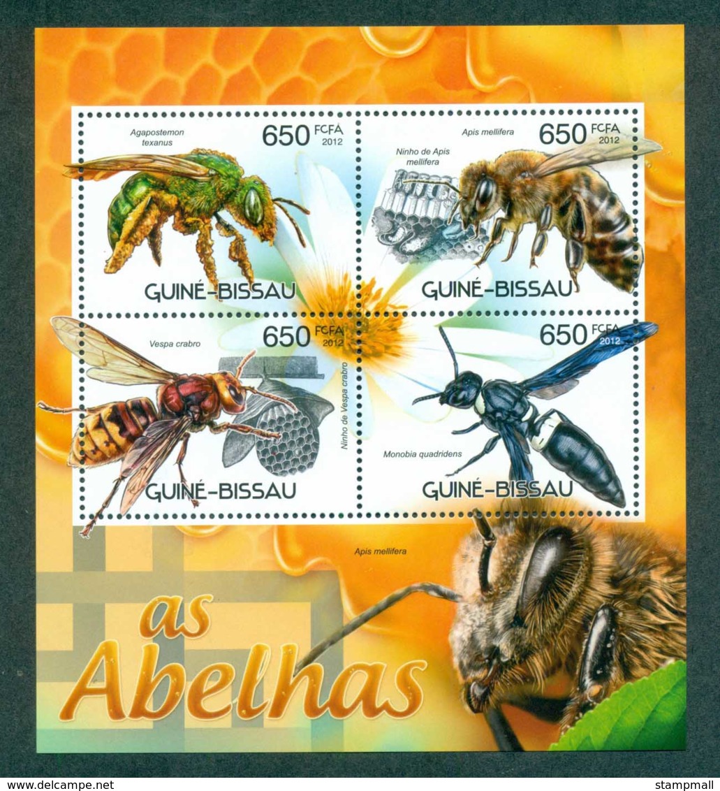 Guinea Bissau 2012 Insects, Bee, Wasp, Fly MS MUH GB12410a - Guinea-Bissau