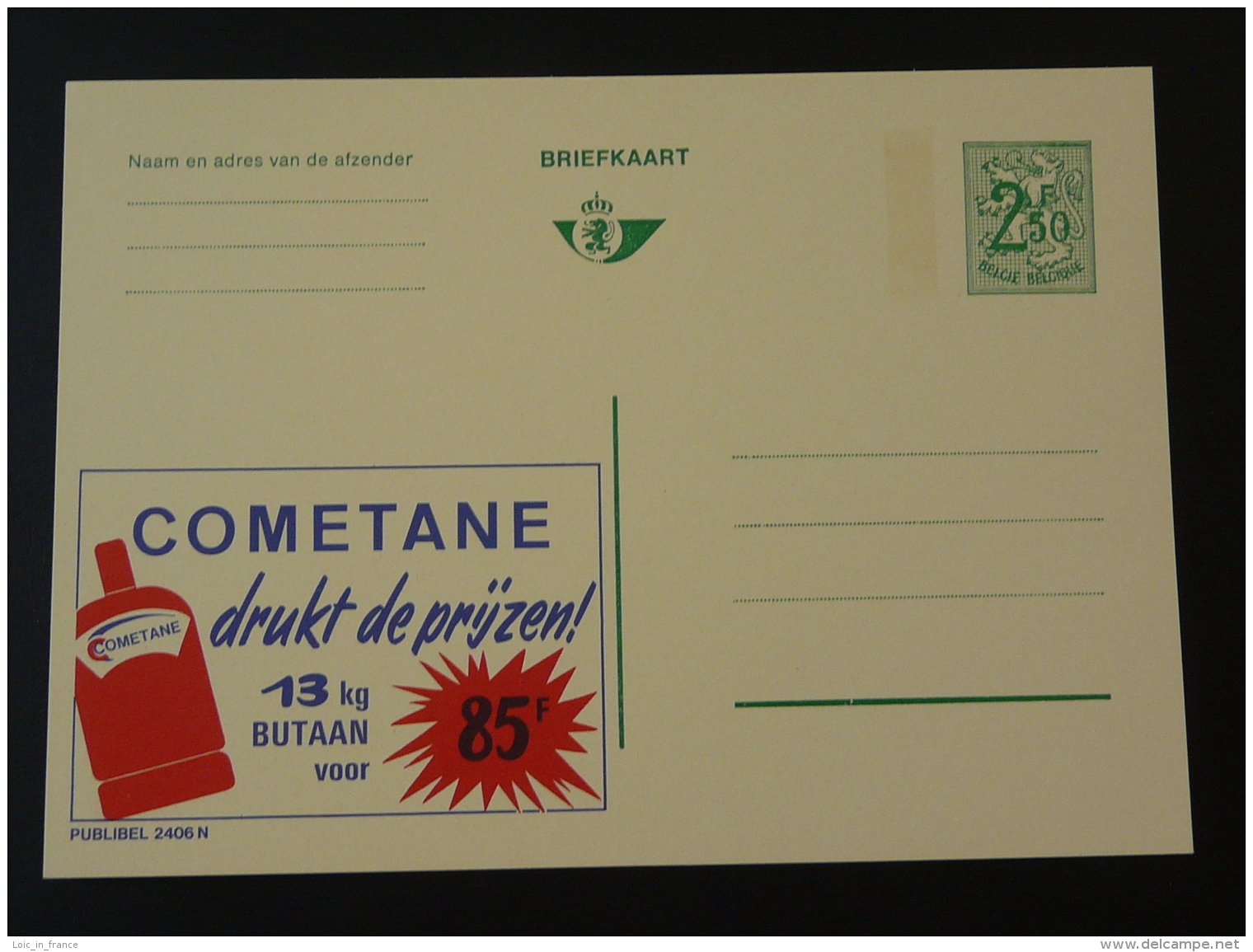 Publibel 2406 Gaz Gas Entier Postal Stationery Card Belgique - Publibels