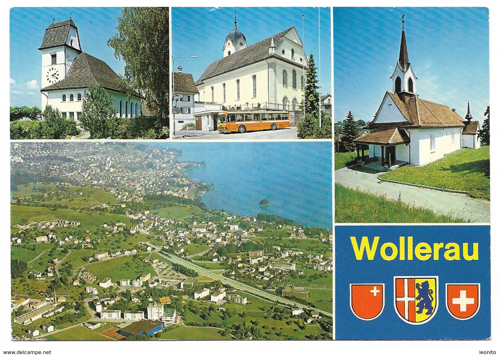 WOLLERAU SZ Wappen Löwe Johanniterkreuz Stempel SBB Richterswil 1989 - Autres & Non Classés