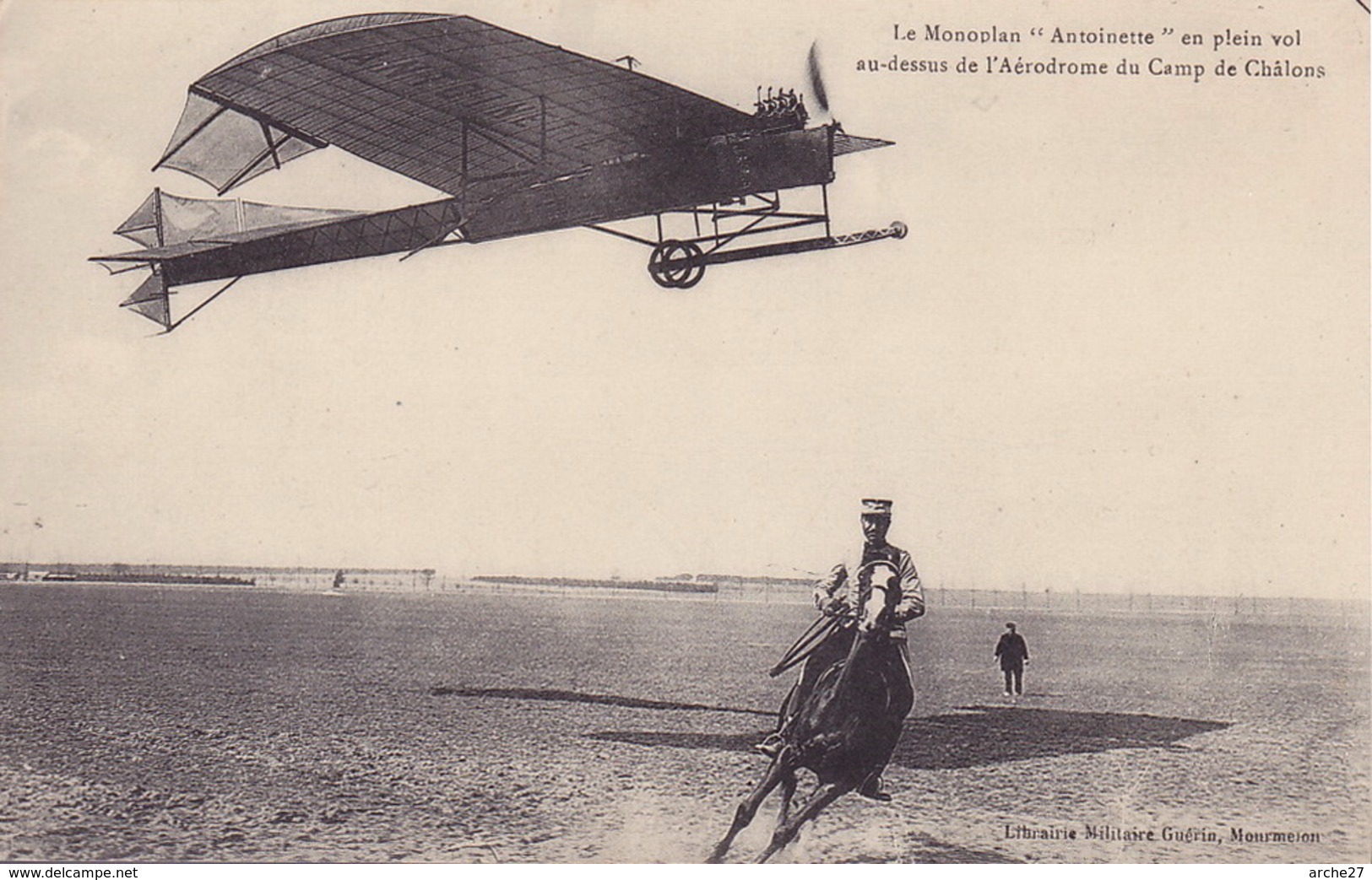 CPA - Aviation - Avion - Monoplan Antoinette Au Dessus Du Camp De Châlons - Piloten