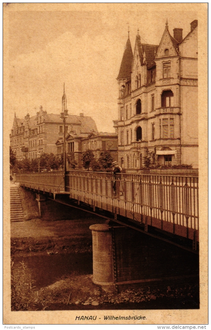 Hanau, Wilhelmsbrücke, Um  Um 1910/20 - Hanau