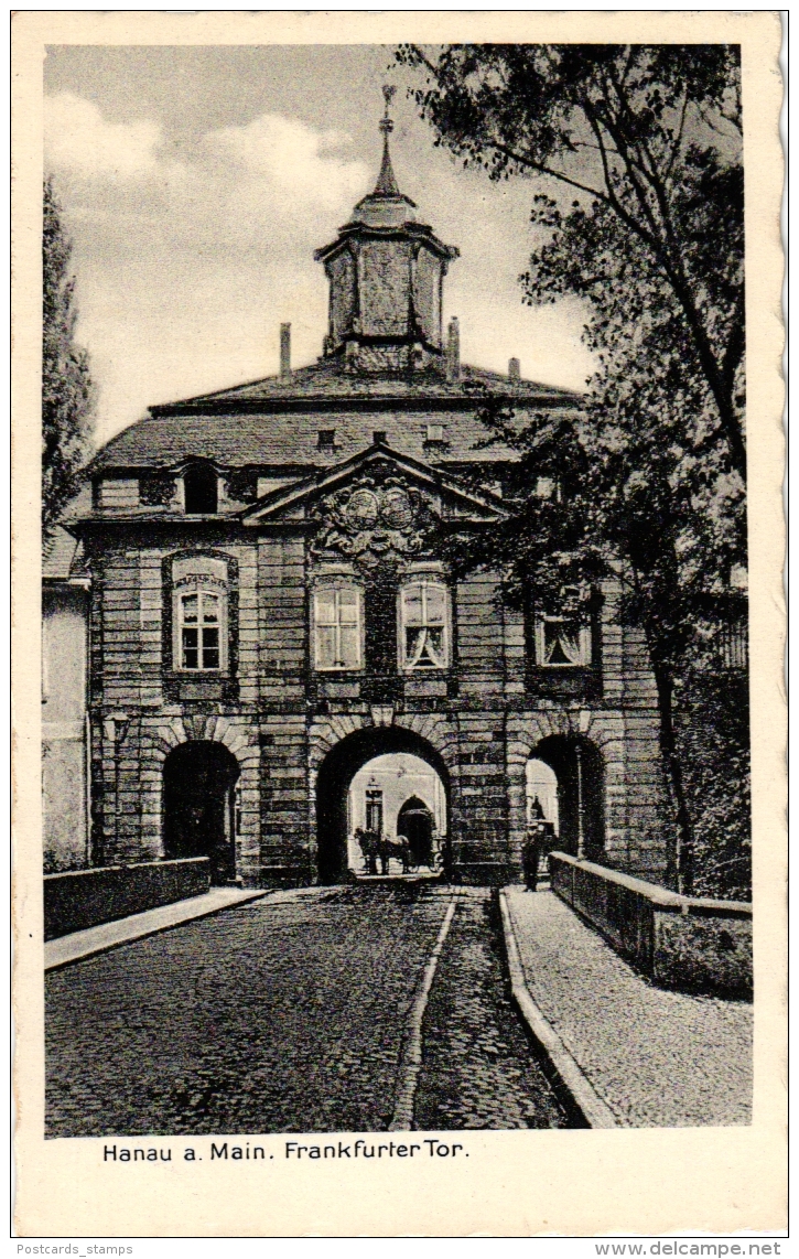 Hanau, Frankfurter Tor, 1936, Rückseitig Mit 2x Michel Nr. 617, Deutsches Reich Frankiert - Hanau