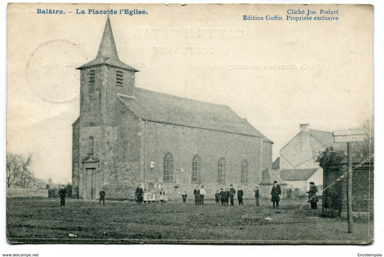 CPA - Carte Postale - Belgique - Balâtre - La Place De L'Eglise - 1910 ( SV5441 ) - Jemeppe-sur-Sambre