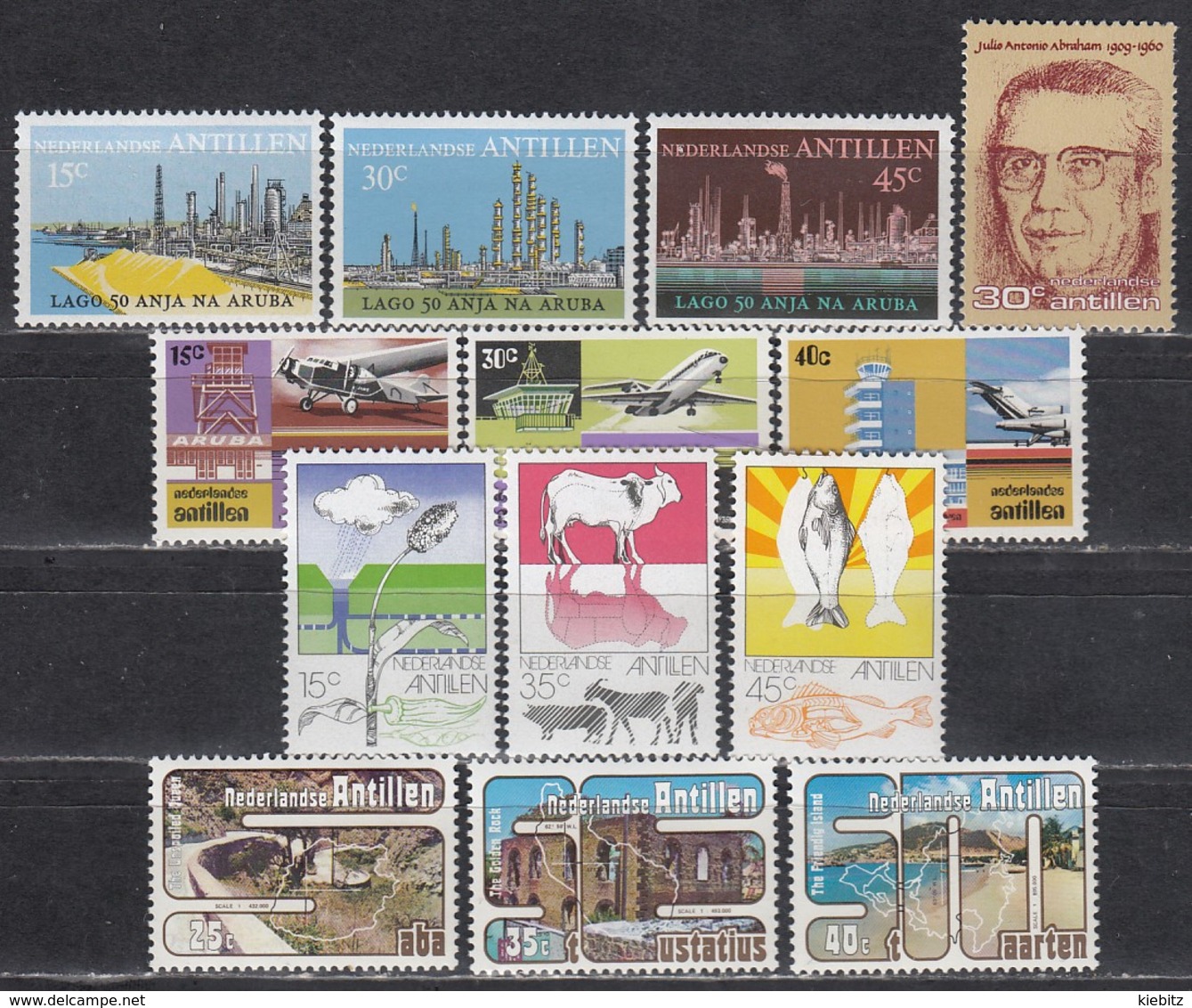 NL-Antillen 1974-1977 - Lot Mit Einzelmarke Und Kompl. Sätzen **/MNH - Antillen