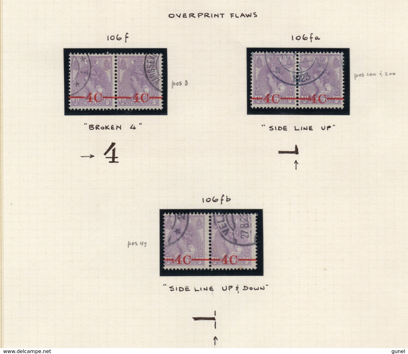 NVPH 106 Plaatfouten - Unused Stamps