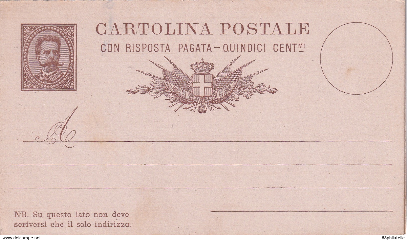 ITALIE ENTIER POSTAL CARTE AVEC REPONSE - Entiers Postaux