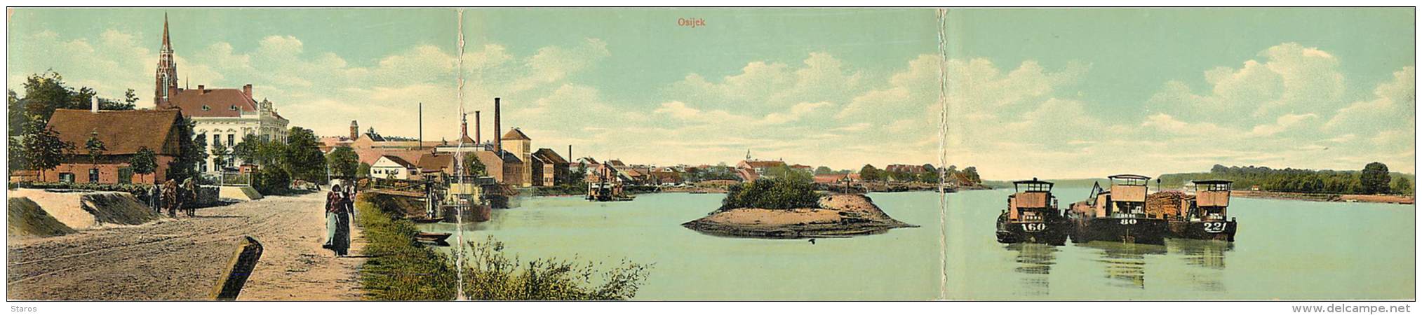 OSIJEK - Panorama (format 40,9 X 8,5 Cm) - Croatia