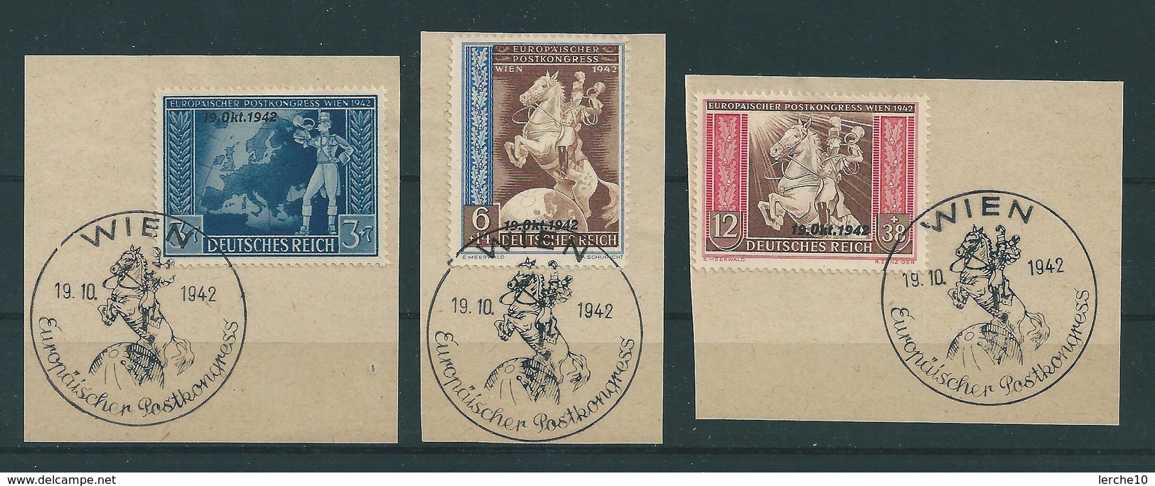 MiNr. 823-825 Briefstücke, Ersttag Stempel (07) - Gebraucht