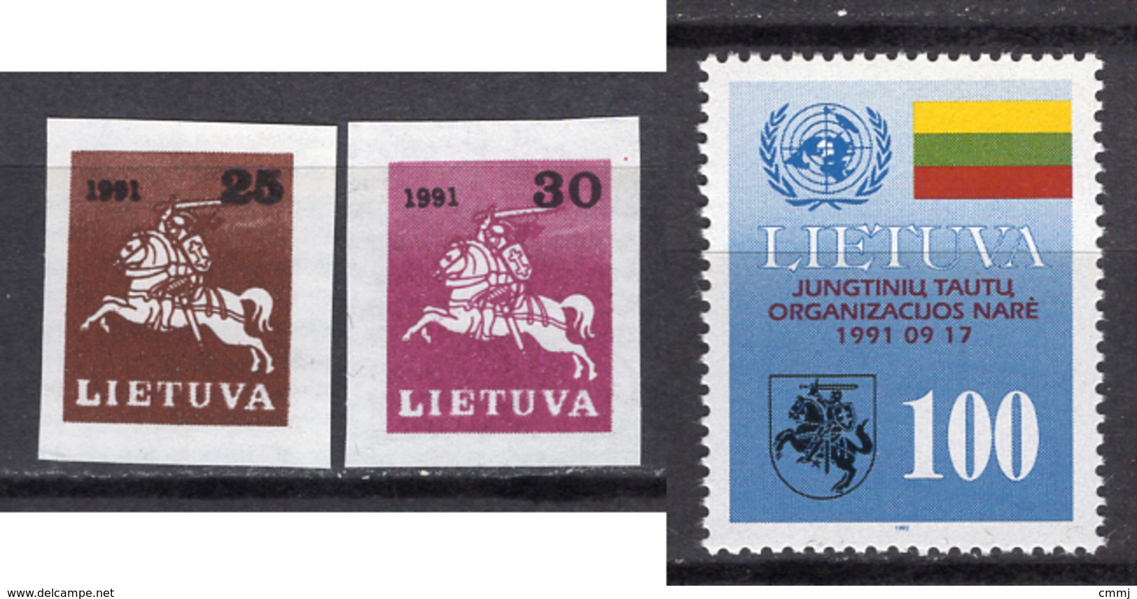 1991/92 - LITUANIA - LITHUANIA - LITUANIE - LITAUEN -  Mi. Nr. 482/483+495 - MINT - (0120.6) - Lituania