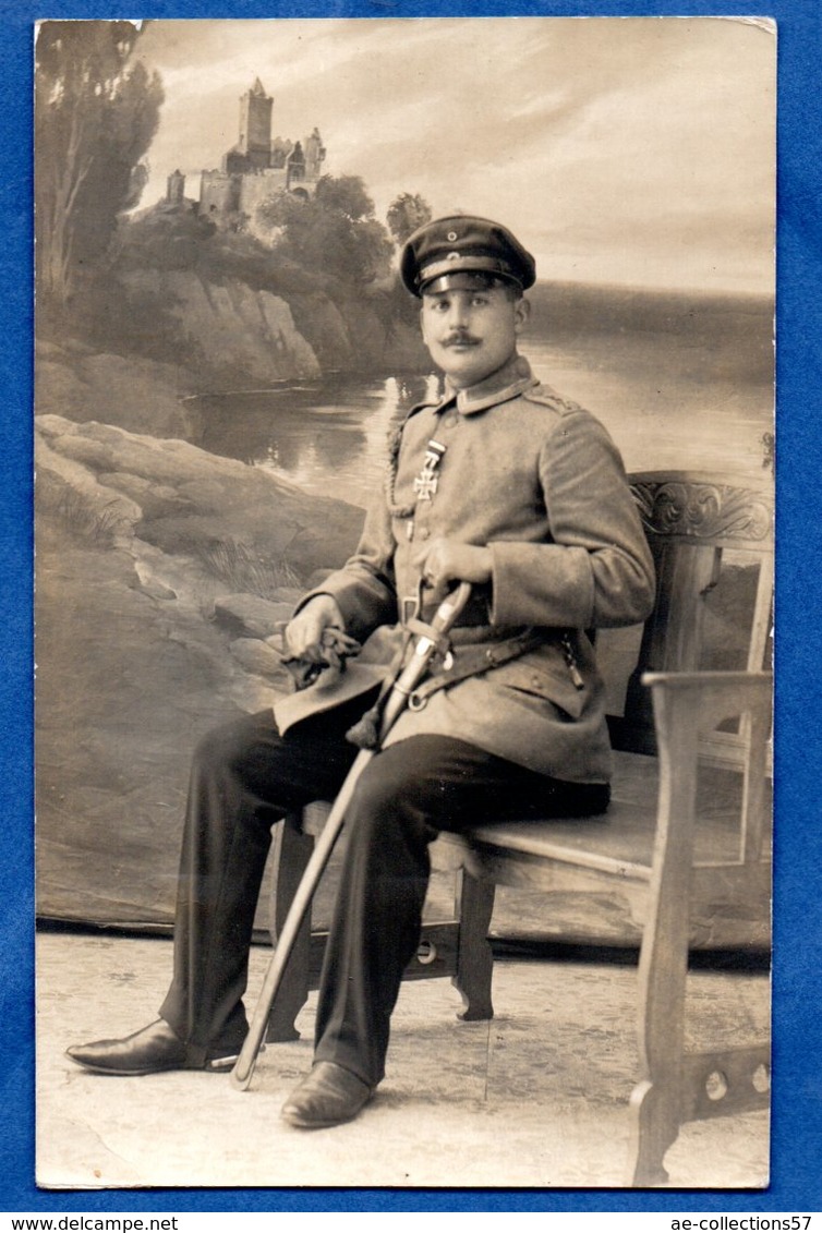 Carte Photo  --  Soldat Allemand --  Photographe R Krause - Bad Kösen - Weltkrieg 1914-18