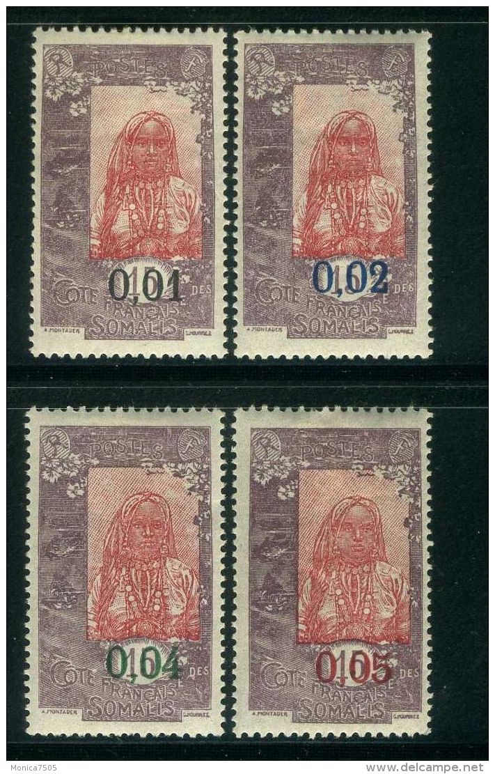 COTE DES SOMALIS ( POSTE ) : Y&amp;T N° 108/111  TIMBRES  NEUFS  AVEC  TRACE  DE  CHARNIERE . - Nuevos