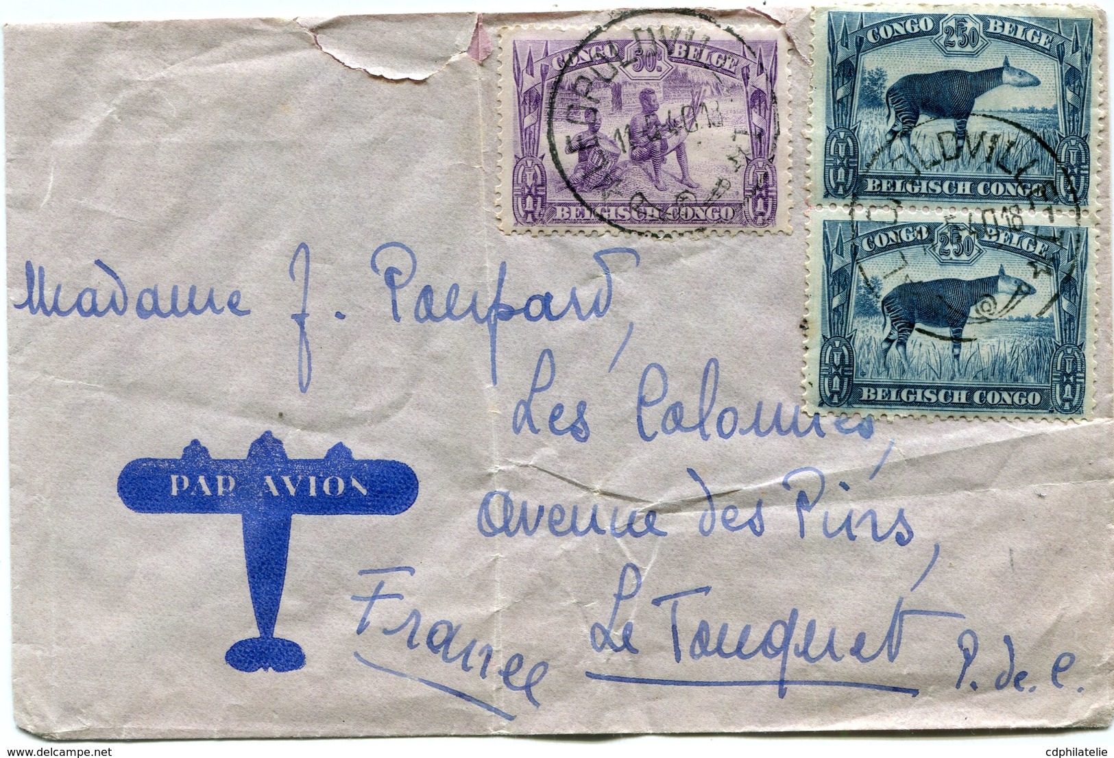 CONGO BELGE LETTRE PAR AVION DEPART LEOPOLDVILLE 11-5-40 POUR LA FRANCE - Brieven En Documenten