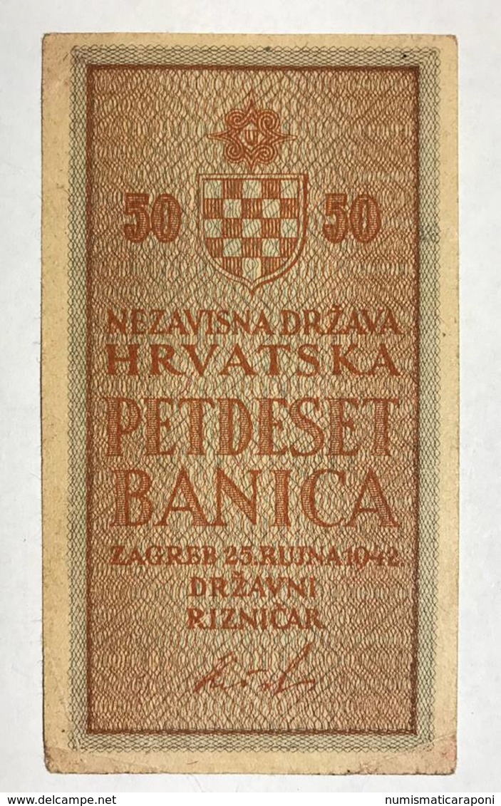 Croazia Croacia Croatia 50 Banica (1/2 Kuna) 1942  LOTTO 2323 - Croazia