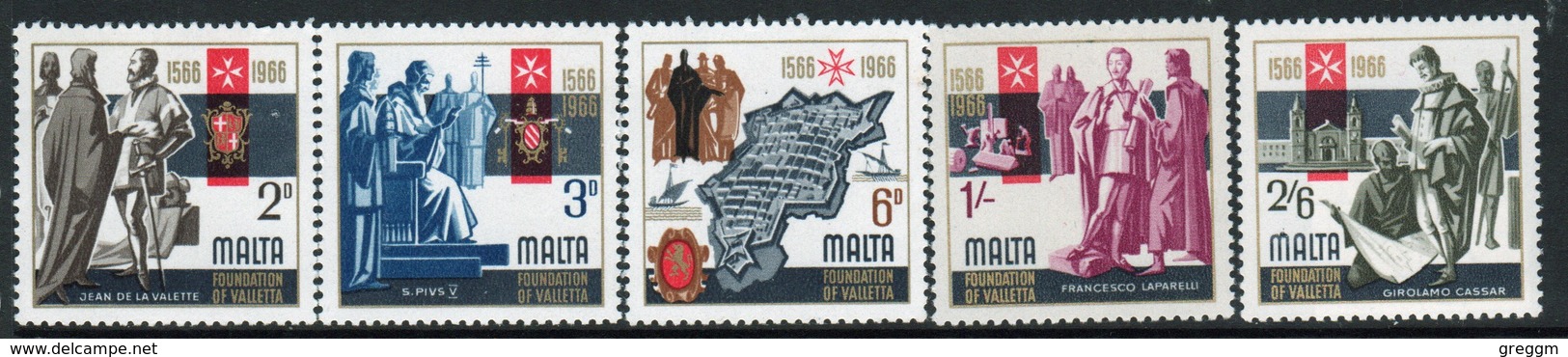 Malta Complete Set Of Stamps To Celebrate 400th Anniversary Of Valletta 1966. - Malta