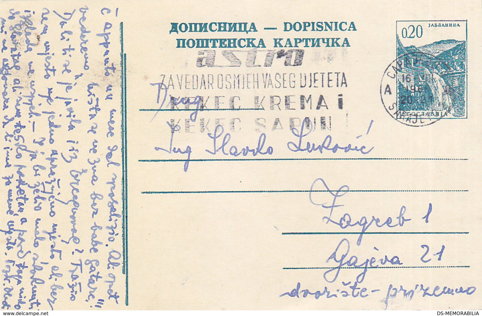 Yugoslavia - Stationery Sarajevo 1966 Astro Kekec Krema I Sapun - Ganzsachen