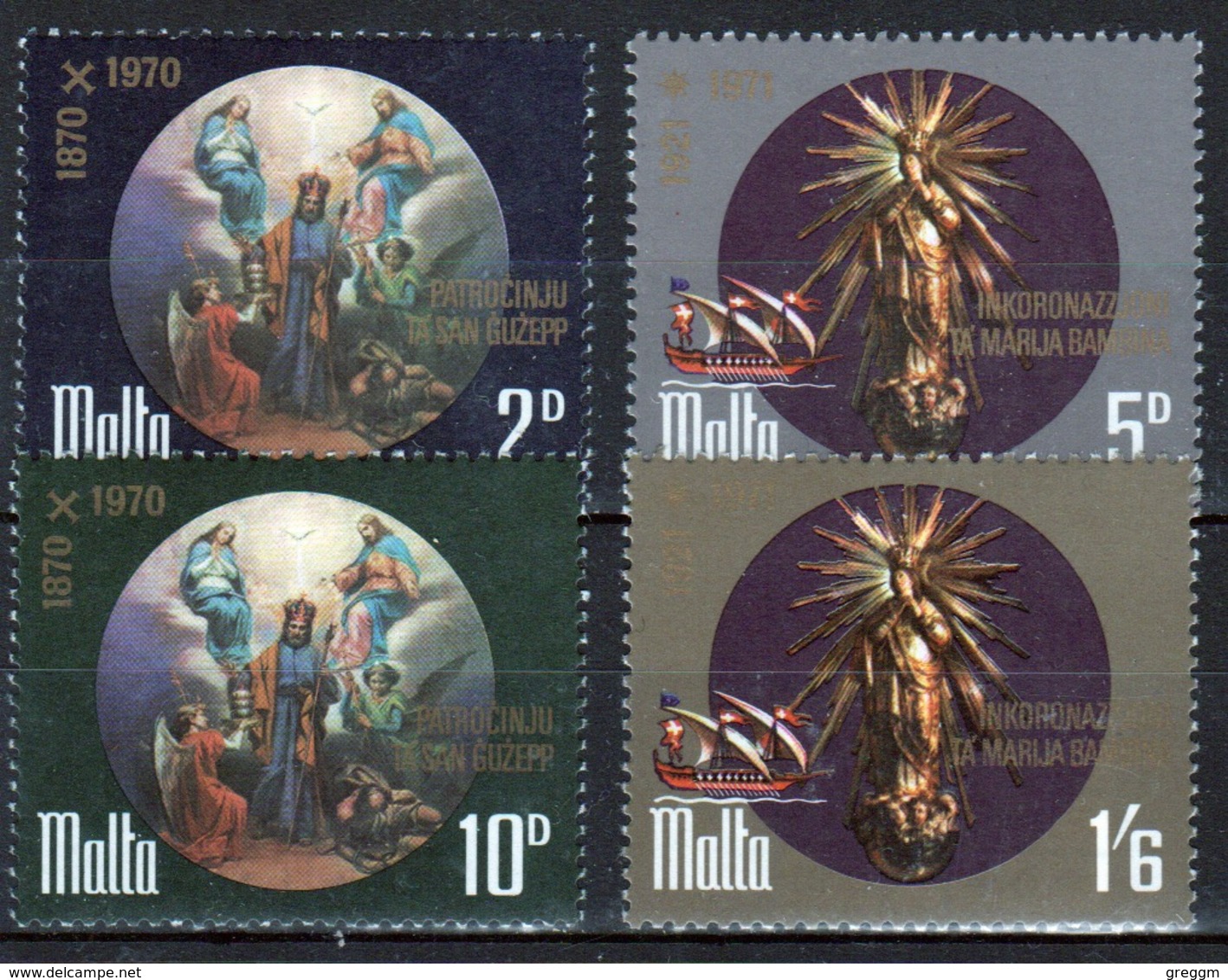 Malta 1971 Complete Set Of Stamps To Celebrate Catholic Church - Malta