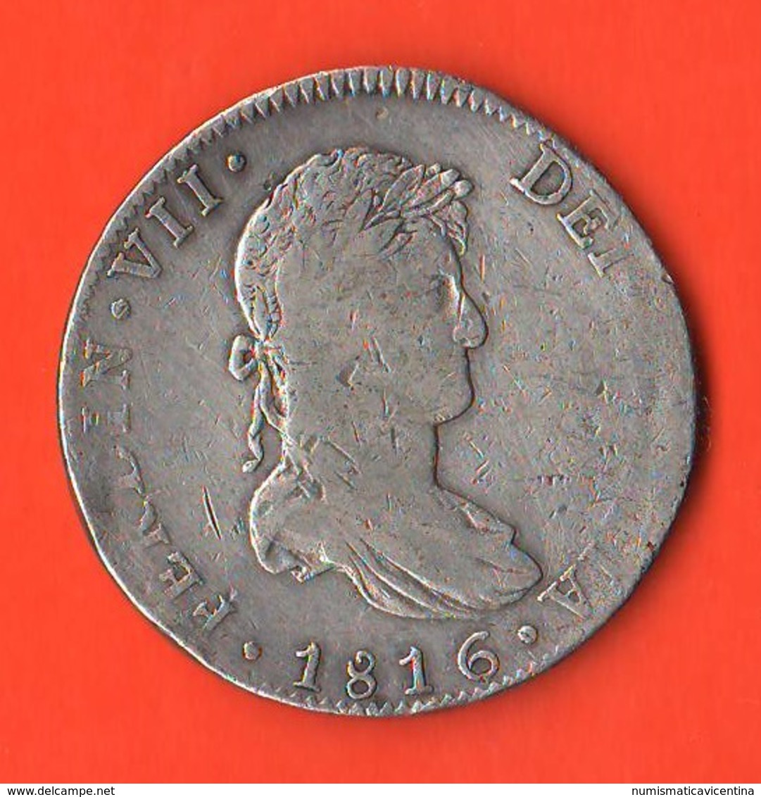 Messico Mexico 8 Reales 1816 JJ Silver Coin Re Ferdinando VII° - Mexique