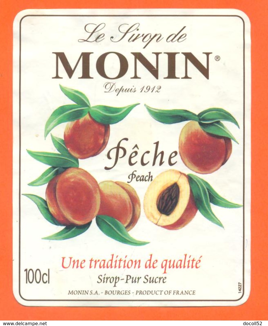 étiquette De Sirop De Peche Monin à Bourges - 100 Cl - Fruits & Vegetables