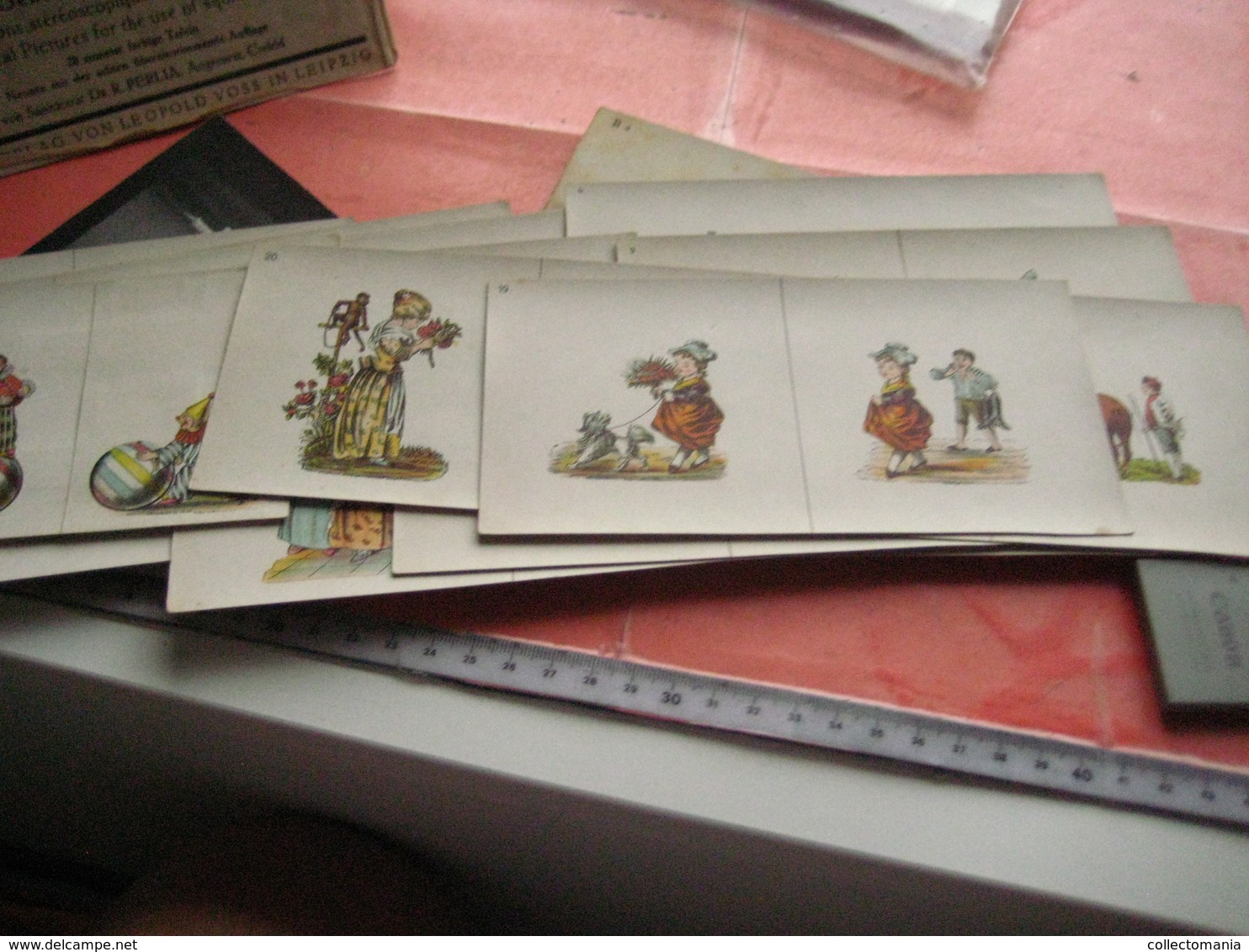 Stereo Karten SCHIELENDE kinder,  STRABISM  squint-eyed c1920 WELLS, KROLL's, Voss Leipzig stereoskop Bilder 90% litho