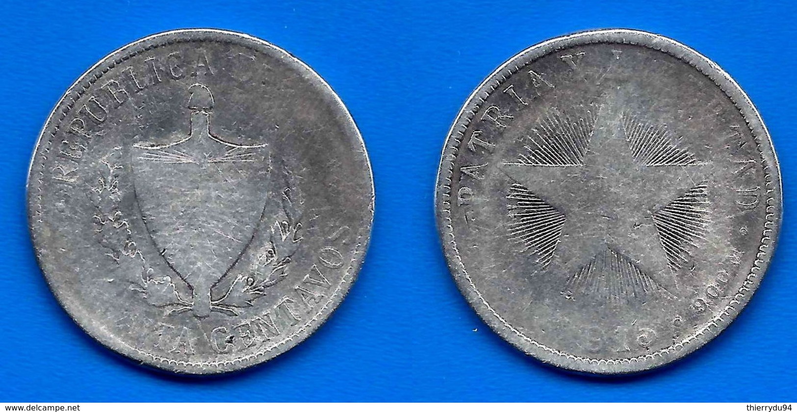 Cuba 40 Centavos 1915 Star Silver Argent Centavo Caraibe Que Prix + Port Pesos Skrill Paypal Bitcoin OK - Cuba